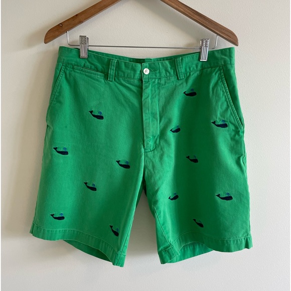 Size 33 Polo Ralph Lauren Green Whale Shorts - Picture 1 of 17